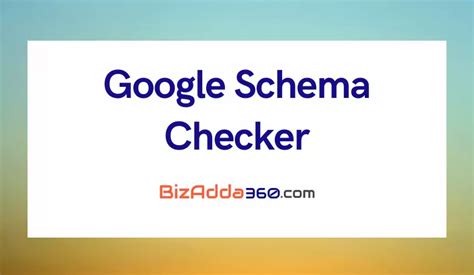 schema checker tool.